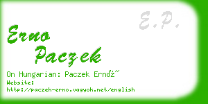 erno paczek business card